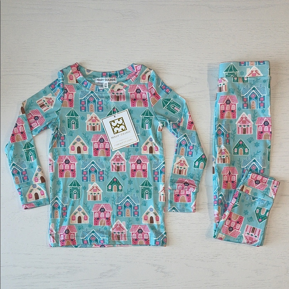 🎄 Mary Square Gingerbread Holiday Christmas Pajamas 2T 3T 5T